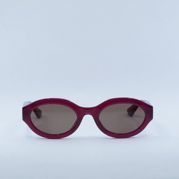 🕶️ New Gucci GG1579S 004 Sunglasses - Shiny Cyclamen Frame, Brown Lenses - Picture 2 of 11